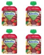 BOBOVITA MUS Truskawki i wiśnie z bananem po 6 m-cu - 4 x 80 g