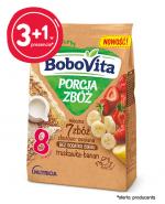 BOBOVITA PORCJA ZBÓŻ Kaszka mleczna zbożowo - owsiana 7 zbóż, truskawka - banan, po 8 miesiącu - 4 x 210 g