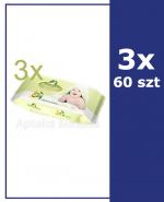 BUBALUBA Chusteczki nawilżane dla dzieci i niemowląt  z balsamem oliwkowym - 2x60 szt. + 1x60 szt. 