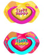 Canpol Babies Neon Love Smoczek silikonowy symetryczny 6 - 18 m 22/653, różowo - żółty - 2 szt. 