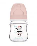 CANPOL BABIES Butelka antykolkowa EasyStart 35/220 kolor różowy - 120 ml 