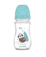 CANPOL BABIES Butelka szerokootworowa antykolkowa EasyStart niebieska 35/221 - 240 ml