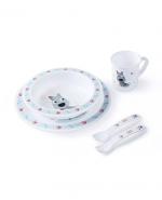 CANPOL BABIES Plastikowy zestaw stołowy Cute Animals 4/401, kolor niebieski - 1 szt.