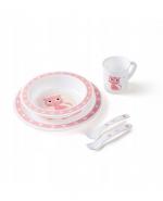 CANPOL BABIES Plastikowy zestaw stołowy Cute Animals 4/401, kolor różowy - 1 szt.