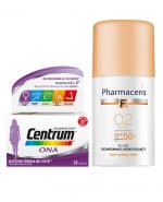 CENTRUM ONA - 30 tabl. + PHARMACERIS F Fluid ochronno-korygujący SPF50+ 02 sand  - 30 ml