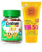 CENTRUM Żelki o smaku pomarańczowym - 30 szt. + Dax Sun Travel Emulsja do opalania dla dzieci i niemowląt SPF 50 - 50 ml