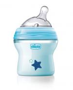 CHICCO NaturalFeeling Color - niebieska butelka 0m+ - 150 ml 