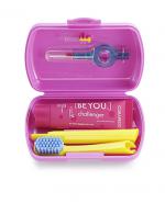 Curaprox Travel Set Zestaw podróżny do czyszczenia jamy ustnej Szczoteczka składana 5460 + Pasta BeYou o smaku gin tonic - persymona, 10 ml + Szczoteczki międzyzębowe, 2 szt.