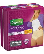 Depend Pants Super Female Majtki na nietrzymanie moczu dla kobiet, rozmiar L - 9 szt. 