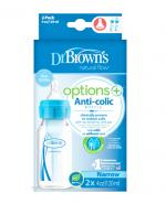 Dr Brown's Options + Butelka antykolkowa standard w kolorze niebieskim 120 ml - 2 szt