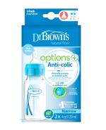  Dr Brown's Options + Butelka antykolkowa standard w kolorze niebieskim 120 ml - 2 szt. Do karmienia niemowląt - cena, opinie, stosowanie 