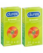 DUREX AROUSER Prezerwatywy nawilżane i prążkowane - 2 x 12 szt.
