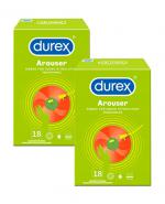 DUREX AROUSER Prezerwatywy nawilżane i prążkowane, 2 x 18 szt.