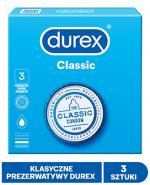  Durex Classic, prezerwatywy klasyczne gładkie, 3 sztuki