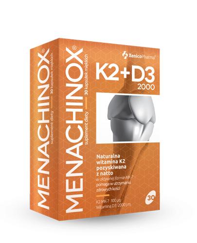  MENACHINOX K2 + D3 2000 j.m. - 30 kaps. Dla zdrowych i mocnych kości, zębów oraz mięśni. - Apteka internetowa Melissa  