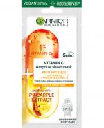 Garnier Skin Naturals Vitamic C Ampułka przeciw oznakom zmęczenia w masce na tkaninie - 15 g