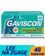  GAVISCON tabletki do rozgryzania i żucia, na zgagę i niestrawność, 48 tabletek