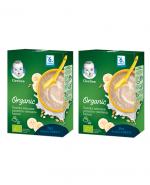 GERBER ORGANIC Kaszka mleczna pszenno-owsiana bananowa, po 6. miesiącu - 2 x 240 g
