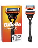  Gillette Fusion5 Maszynka do golenia dla mężczyzn, 1 maszynka, 2 ostrza wymienne