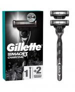  Gillette Mach3 Charcoal Maszynka do golenia dla mężczyzn, 1 sztuka, 2 ostrza wymienne