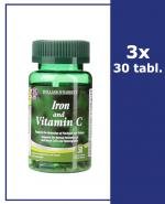 HOLLAND&BARRETT Żelazo z witaminą C - 3 x 30 tabl.