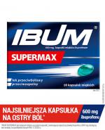  IBUM SUPERMAX 600 mg - 10 kaps. Na ostry ból różnego pochodzenia.
