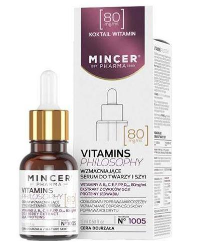  Mincer Pharma Vitamins Philosophy N°1005 Wzmacniające serum do twarzy i szyi, 15 ml - Apteka internetowa Melissa  