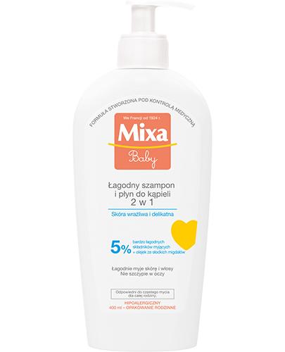 MIXA BABY Łagodny szampon i płyn do kąpieli 2 w 1 - 400 ml Do skóry wrażliwej - cena, opinie, wskazania