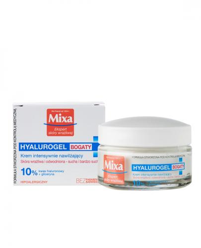 MIXA HYALUROGEL Bogaty krem intensywnie nawilżający, skóra sucha i bardzo sucha - 50 ml - cena, opinie, właściwości