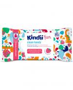Kindii Fun Chusteczki odświeżające płynem antybakteryjnym o zapachu maliny - 60 szt.