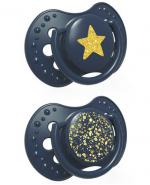 Lovi Smoczek silikonowy dynamiczny 18 m+ Stardust blue, 2 szt.