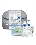 Mustela Zestaw Wyprawkowy Delikatny Żel do mycia, 500 ml + Mleczko do ciała, 300 ml + Krem do przewijania, 75 ml + Chusteczki oczyszczające, 60 sztuk