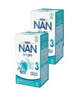 Nestle Nan Optipro 3 Mleko modyfikowane wzbogacone w witaminy i składniki mineralne dla dzieci po 1 roku życia, 2 x 650 g