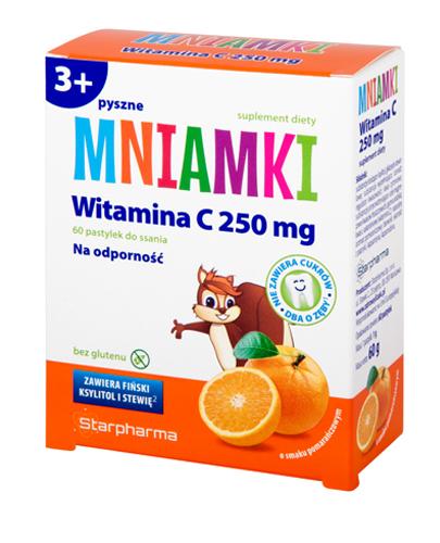  MNIAMKI Witamina C 250 mg o smaku pomarańczowym - 60 past. - Apteka internetowa Melissa  
