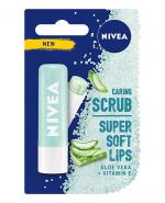 Nivea Caring Scrub Pielęgnujący peeling do ust Aloes + Vitamina E - 4,8 g