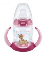 NUK First Choice Learner Bottle (6-18m) Disney Baby Butelka z uchwytami i miękkim ustnikiem dla dziewczynki - 150 ml