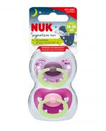 NUK Signature Night Smoczek uspokajający silikonowy 18-36 m dla dziewczynki - 2 szt.