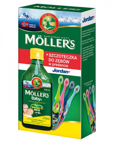  MOLLERS BABY+ Tran norweski o aromacie cytrynowym - 250 ml + SZCZOTECZKA DO ZĘBÓW w prezencie - Apteka internetowa Melissa  