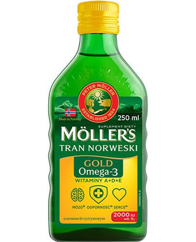  MOLLERS GOLD Tran norweski o aromacie cytrynowym, 250 ml - Apteka internetowa Melissa  