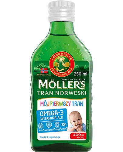  MOLLERS MÓJ PIERWSZY Tran norweski o aromacie naturalnym, 250 ml  - Apteka internetowa Melissa  