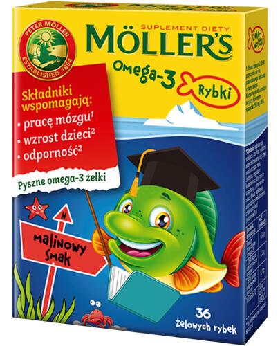  MOLLERS Omega-3 Rybki, Żelki o smaku malinowym, 36 sztuk - Apteka internetowa Melissa  