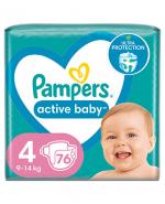  Pampers Pieluchy Active Baby rozmiar 4, 76 sztuk pieluszek - cena, opinie, właściwości