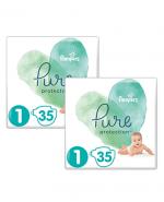 Pampers Pure Protection Newborn 1 Pieluchy 2 - 5 kg - 2 x 35 szt. Pieluszki dla noworodków 