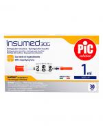 Pic Solution Insumed 1 ml 30G x 8 mm Jednorazowe strzykawki do insuliny - 30 szt.