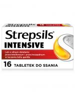 Strepsils Intensive na ostry ból gardła, przeciwzapalny, 16 tabletek do ssania - cena, opinie, właściwości 