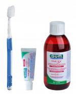 Sunstar Gum Zestaw Pozabiegowy Płyn Paroex 0,12% CHX, 300 ml + Pasta / Żel Paroex 0,12% CHX, 12 ml + Szczoteczka pozabiegowa, 1 szt.