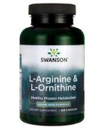 SWANSON L-Arginina & L-Ornityna - 100 kaps.