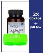SWANSON Lactobacillus Gasseri 3 miliardy CFU - 2 x 60 kaps.+ SWANSON Pill Box - Kasetka na tabletki (zielona) - 1 szt