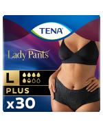  Tena Lady Pants Noir Plus Bielizna chłonna dla kobiet, kolor czarny L, 30 sztuk