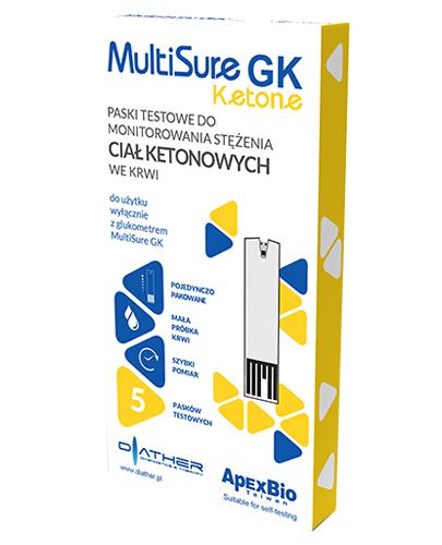  MultiSure GK Ketone Paski testowe do monitorowania stężenia ciał ketonowych we krwi - 5 szt. - cena, opinie, właściwości - Apteka internetowa Melissa  